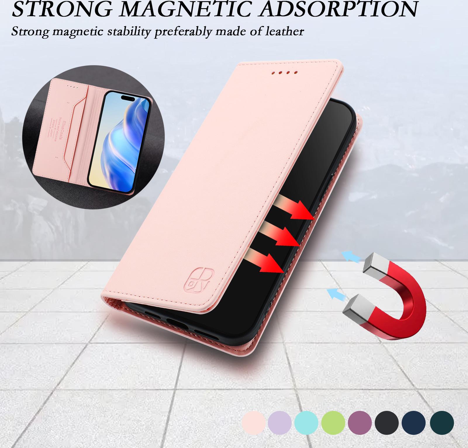 Custodia In Pelle Per Zte Blade A36, Flip Case Con Slot Per Carte, Portafoglio E Supporto Rosa