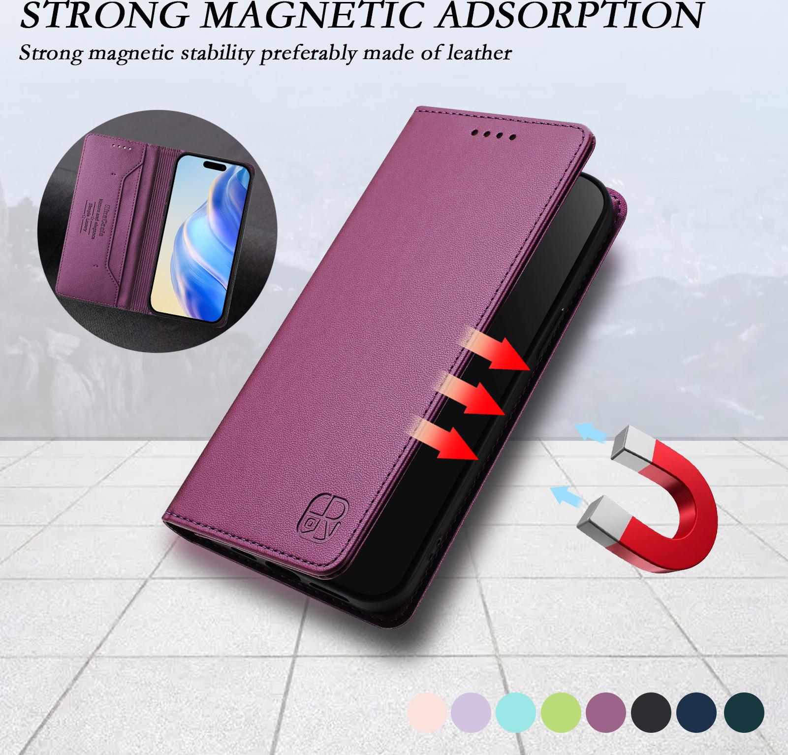 Custodia In Pelle Per Zte Nubia Redmagic 11 Pro, Custodia Flip Con Slot Per Carte, Portafoglio E Supporto Viola