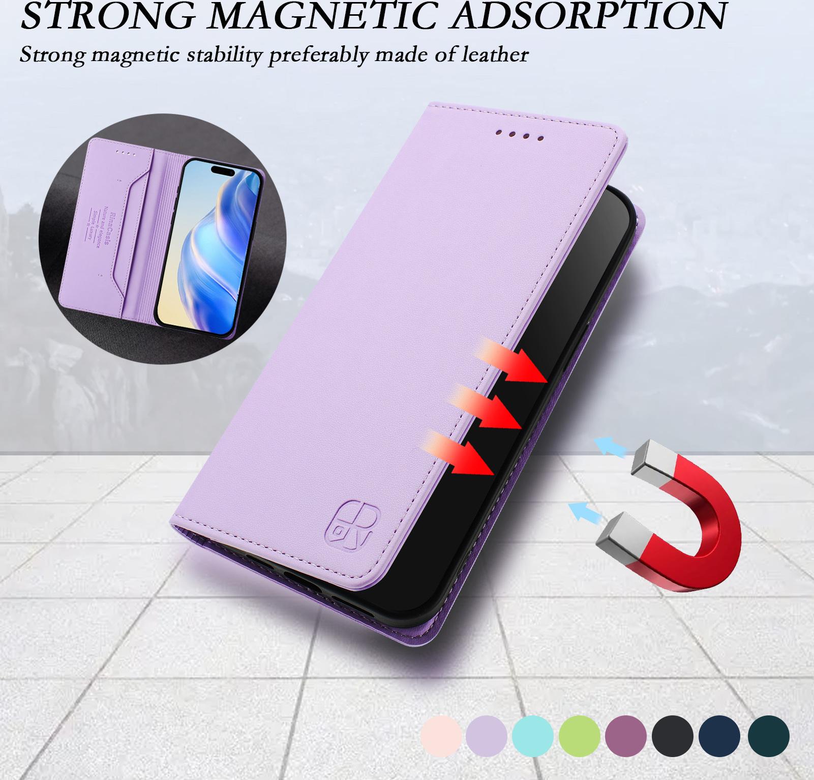Custodia In Pelle Per Honor X5C/Honor X5C Plus, Flip Case Con Slot Per Carte, Portafoglio E Supporto Viola