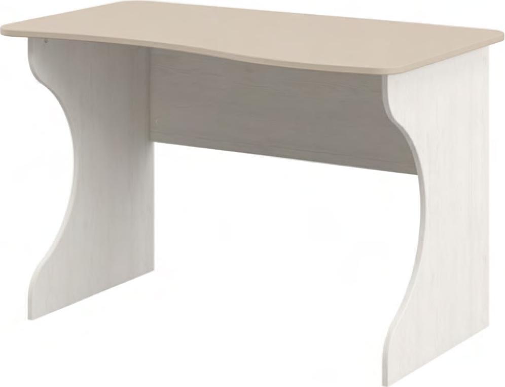 Scrivania "Kombi"" Per Computer 110X81Cm In Pino Naturale Sbiancato Cappuccino"