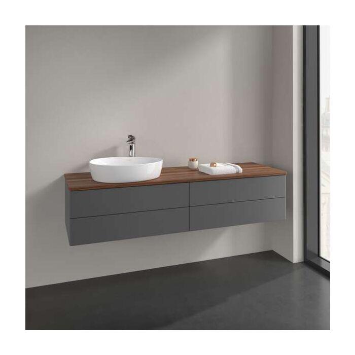 Villeroy Und Boch Antao Waschtisch-Unterschrank K26052GK 4 AuszüGe, 1600 X 360 X 500 Mm, Front Ohne Struktur, Anthracite Matt Lacquer / Warm Walnut