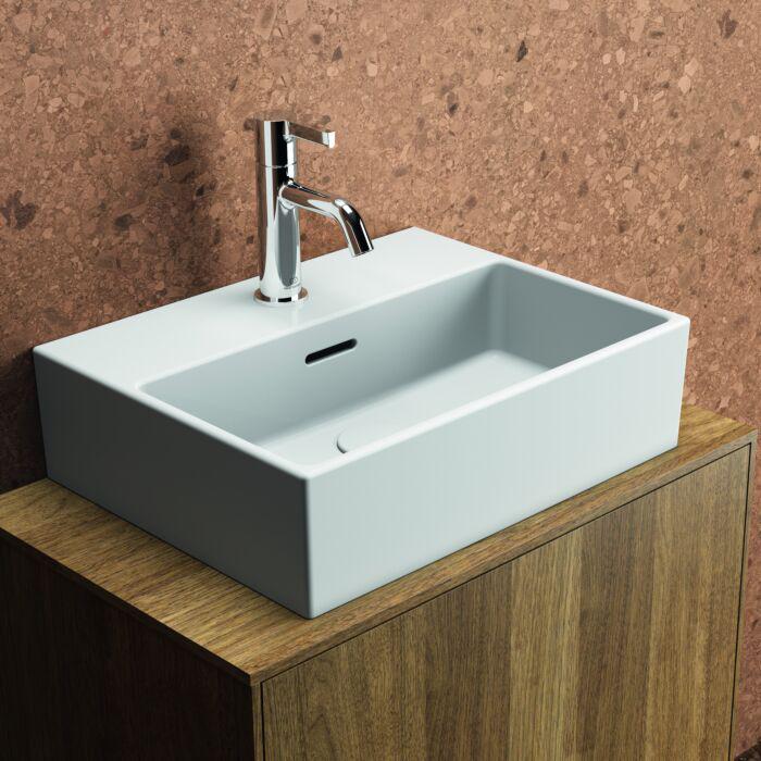 Ideal Standard Extra Hand-Waschtisch T3917MA 45X35X15Cm, Mit ÜBerlauf, Geschliffen, 1 Hahnloch, Weiß Ideal Plus