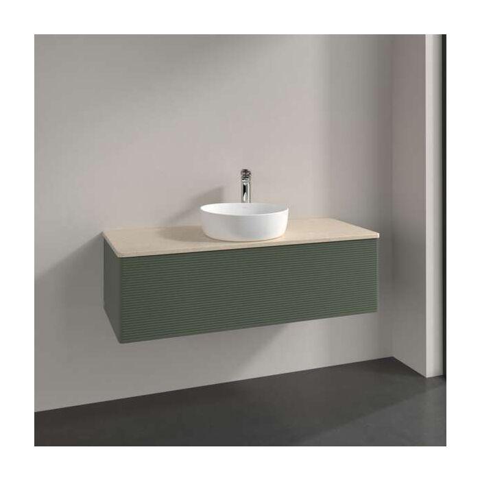 Villeroy Und Boch Antao Waschtisch-Unterschrank K32113HL 120X36X50Cm, Waschbeckenplattenfarbe Botticino, Leaf Green Matt Lacquer