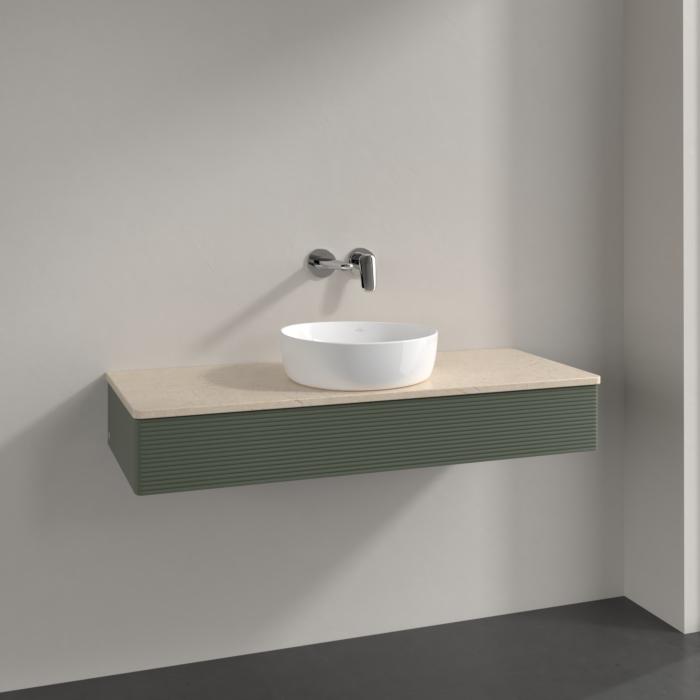 Villeroy Und Boch Antao Waschtisch-Unterschrank K10113HL 120X19X50Cm, Waschbeckenplattenfarbe Botticino, Leaf Green Matt Lacquer