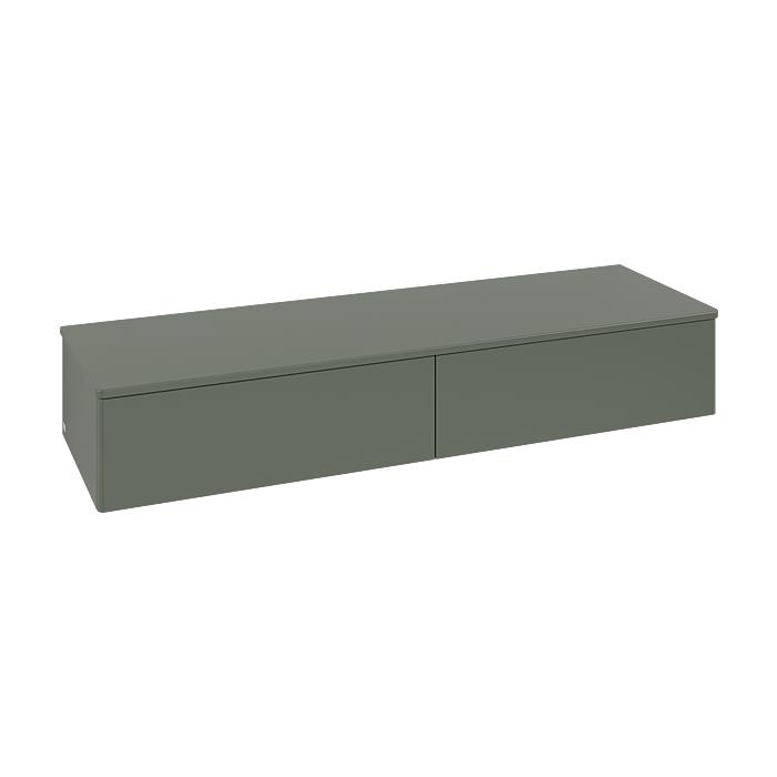 Villeroy Und Boch Antao Sideboard L42000HL Mit Beleuchtung, 2 AuszüGe, 1600 X 268 X 500 Mm, Front Ohne Struktur, Leaf Green Matt Lacquer / Leaf Green Matt Lacquer