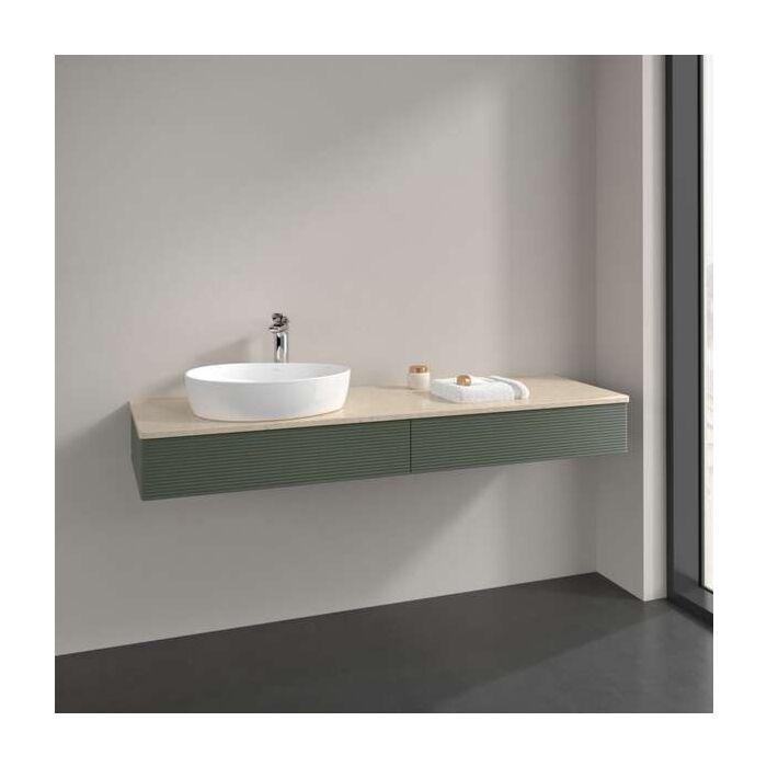 Villeroy Und Boch Antao Waschtisch-Unterschrank K15113HL 160X19X50Cm, Waschbeckenplattenfarbe Botticino, Leaf Green Matt Lacquer