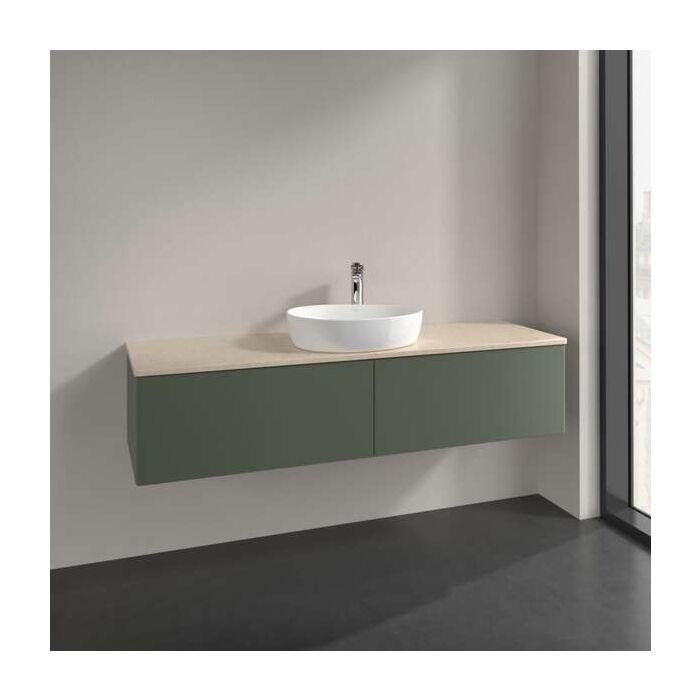 Villeroy Und Boch Antao Waschtisch-Unterschrank K36013HL 160X36X50Cm, Waschbeckenplattenfarbe Botticino, Leaf Green Matt Lacquer