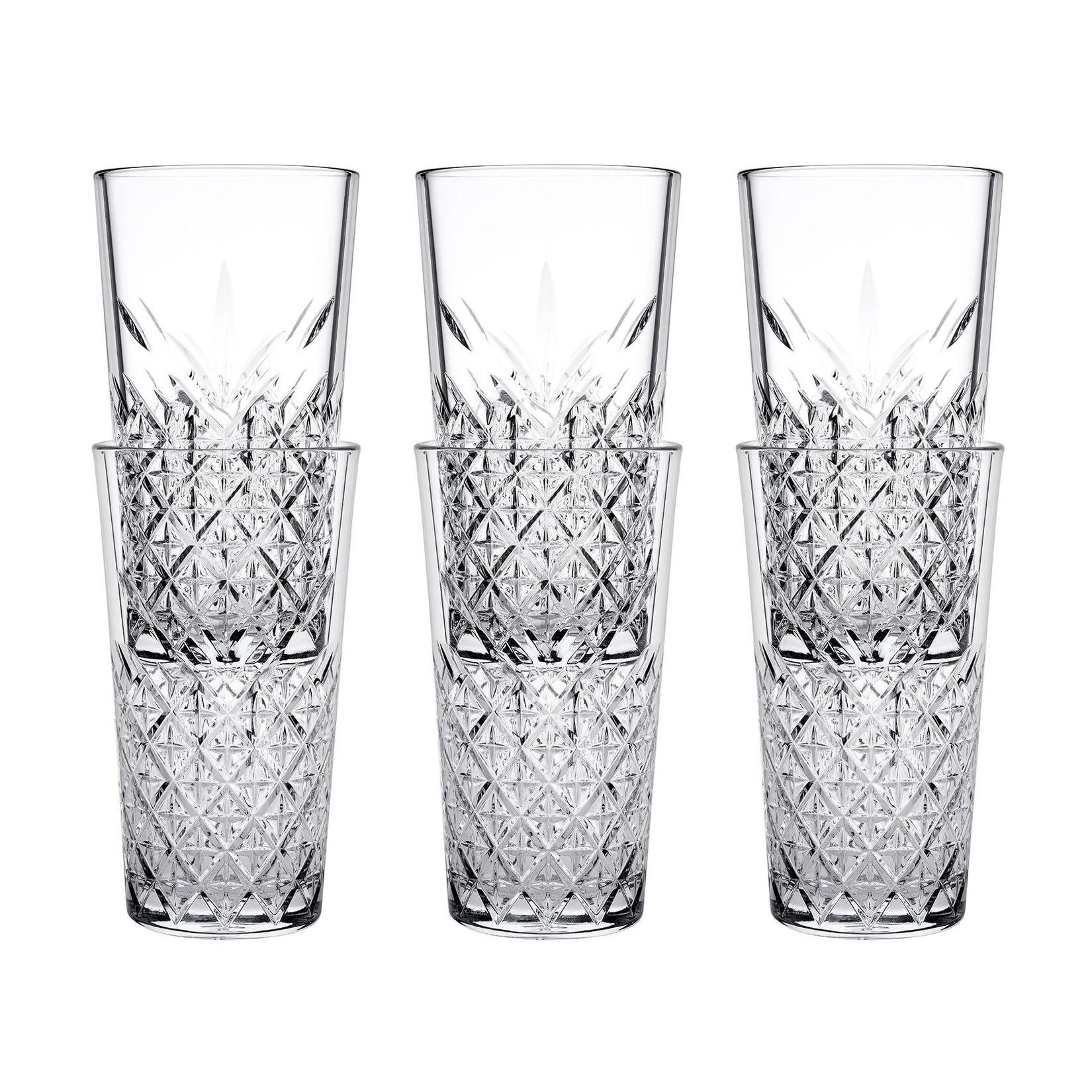 ich-zapfe Longdrinkgläser, Trinkgläser 6er-Set - Timeless stackable, 470 ml