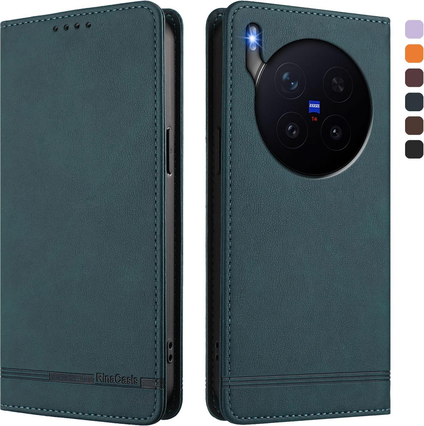Custodia Per Vivo X300 Pro, Custodia Retro In Finto Cuoio Con Supporto E Slot Per Carte Verde