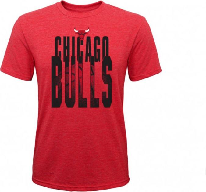 Outerstuff Solar Flair Maglietta A Maniche Corte In Tri-Blend Nba Junior, Chicago Bulls - Nba Taglia: S, 8 Anni
