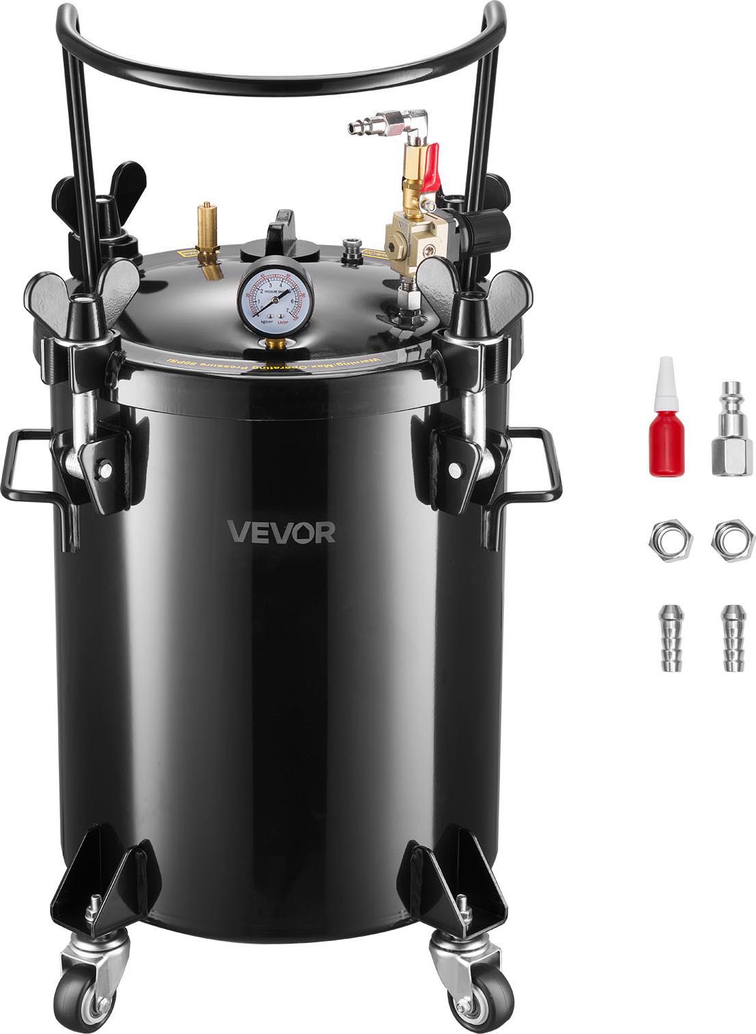 Serbatoio A Pressione Vevor Per Verniciatura A Spruzzo, Serbatoio A Pressione In Acciaio Da 30 L Con 2 Attacchi (Eu/Au) Per Uso Domestico Creazioni Artistiche Fai Da Te, Serbatoio Per Verniciatura Con Grande Diametro E 4 Rulli