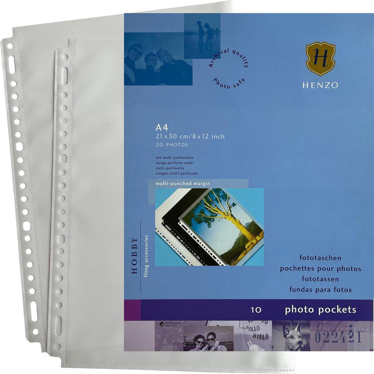 Henzo 10 Tasche Portafoto Din A4 Fogli Bianchi Da Inserire