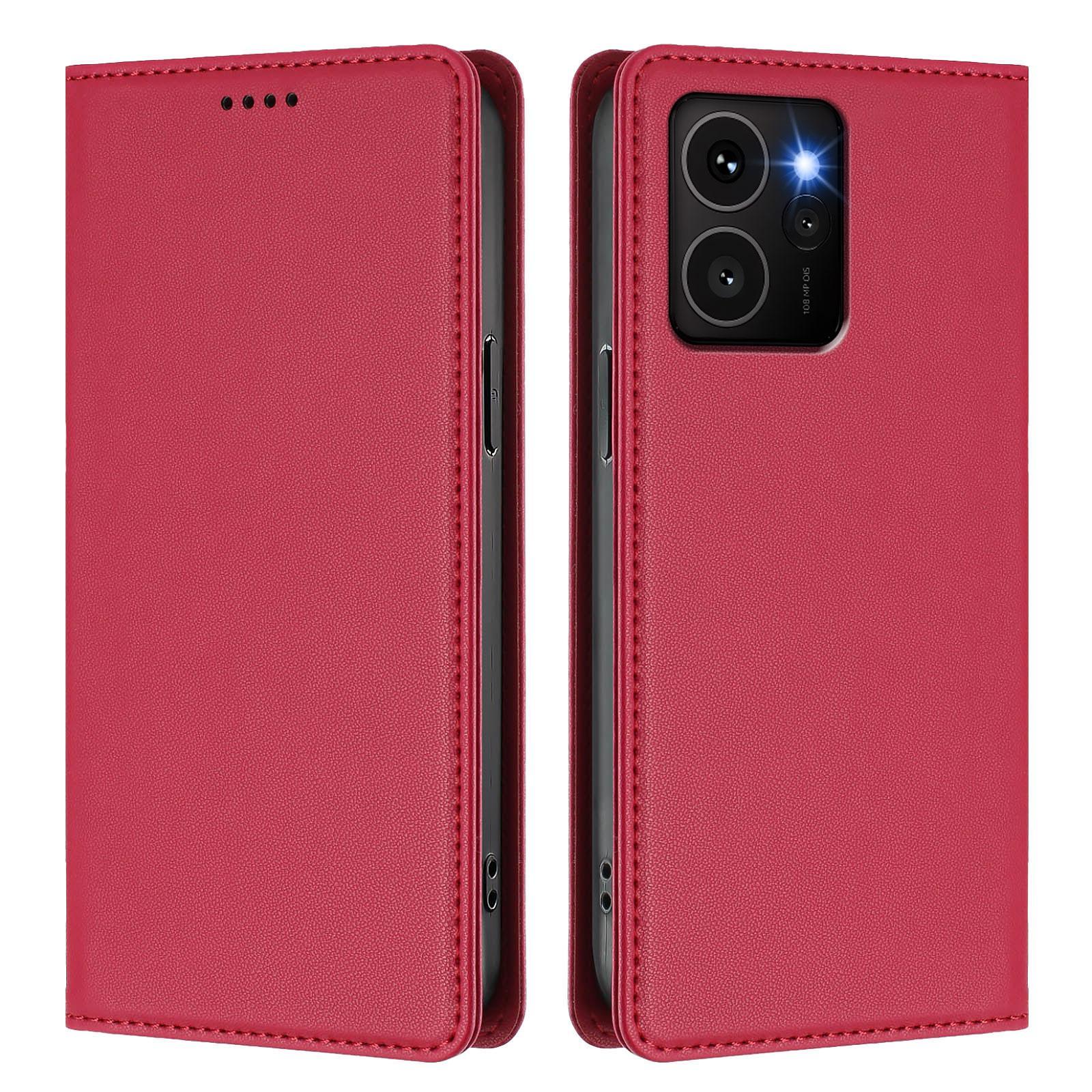 Custodia In Pelle Per Hmd Skyline, Custodia Magnetica In Finto Cuoio Con Supporto Rosso