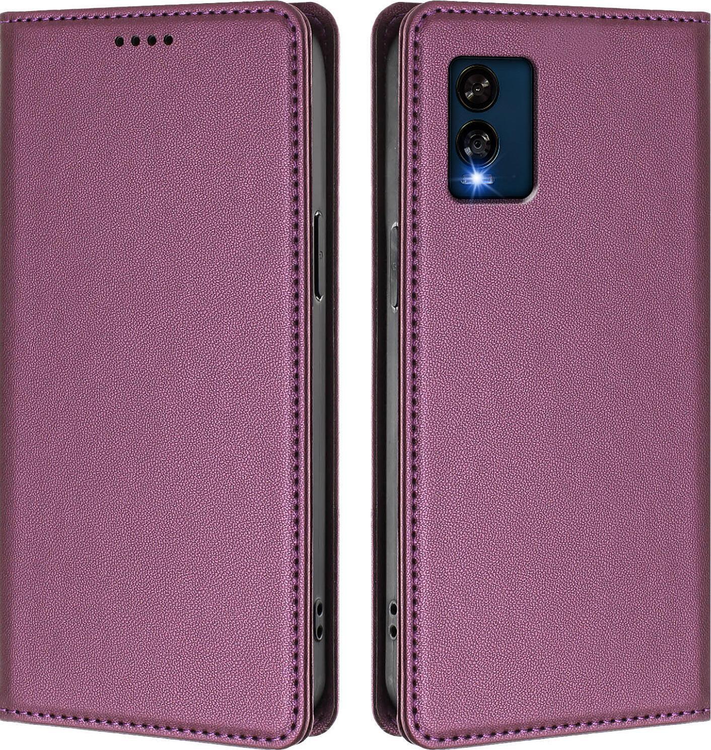 Custodia Per Cellulare Per Blu View Speed 5G, Flip Cover In Finto Cuoio Antiurto Magnetica Con Supporto Viola