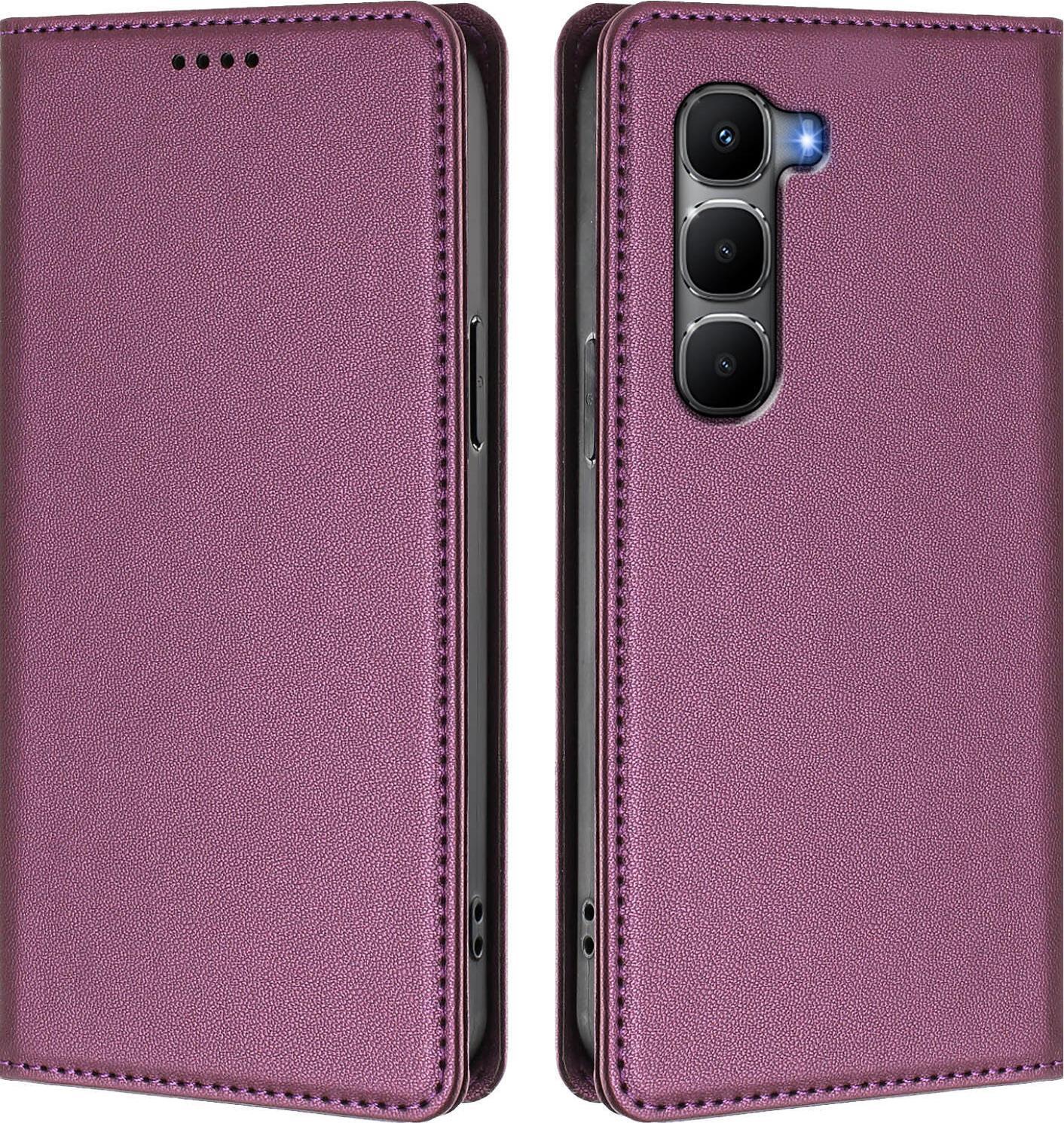 Custodia In Pelle Per Infinix Hot 60 5G/Hot 60I 4G, Custodia Flip Magnetica In Finto Cuoio Con Supporto Viola