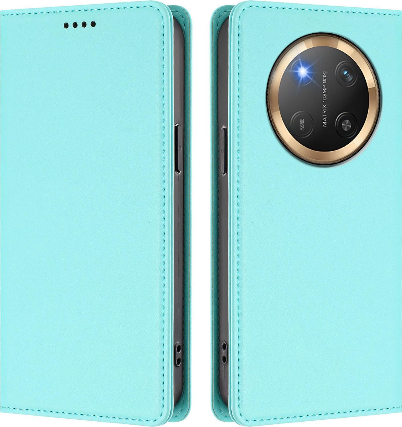Custodia In Pelle Per Honor X9C/Magic7 Lite, Flip Case Magnetico In Finto Cuoio Con Supporto Verde Menta