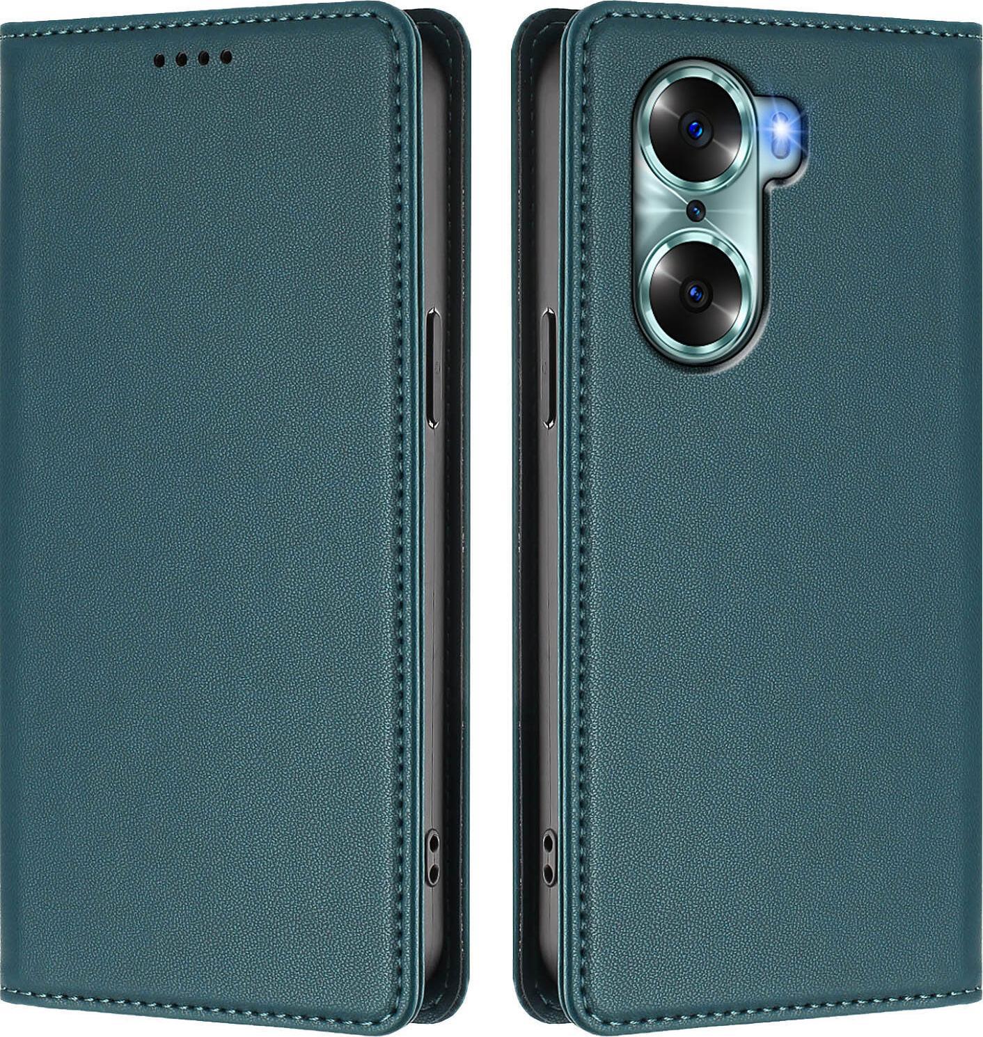 Custodia Per Telefono Cellulare Per Honor 60, Flip Cover In Finto Cuoio Antiurto Magnetica Con Supporto Verde