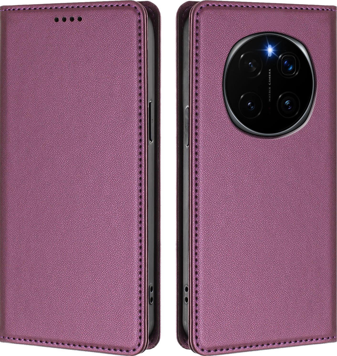 Custodia In Pelle Per Honor Magic7 Pro, Custodia Flip Magnetica In Finto Cuoio Con Supporto Viola