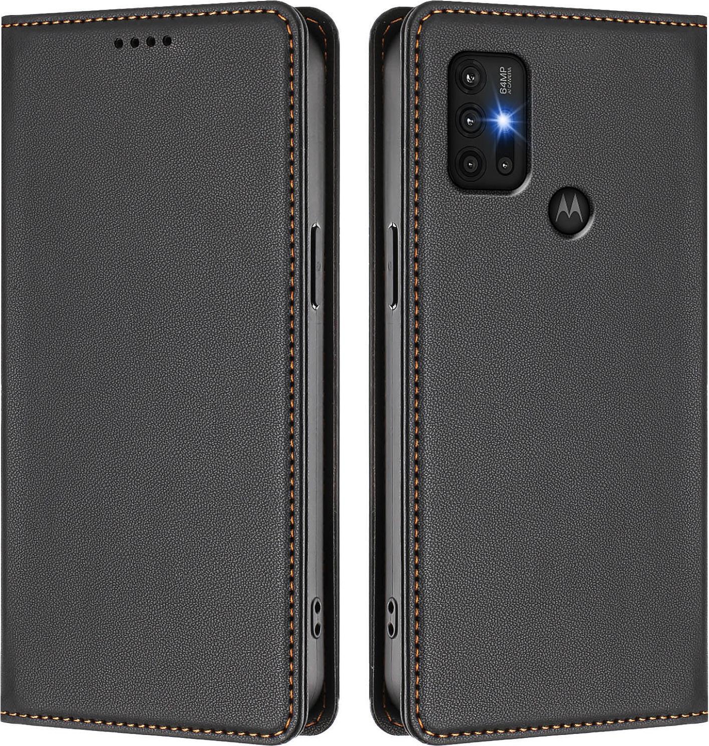 Custodia Per Cellulare Per Motorola Moto G30 / G20 / G10, Flip Cover In Finto Cuoio Antiurto Magnetica Con Supporto Nero