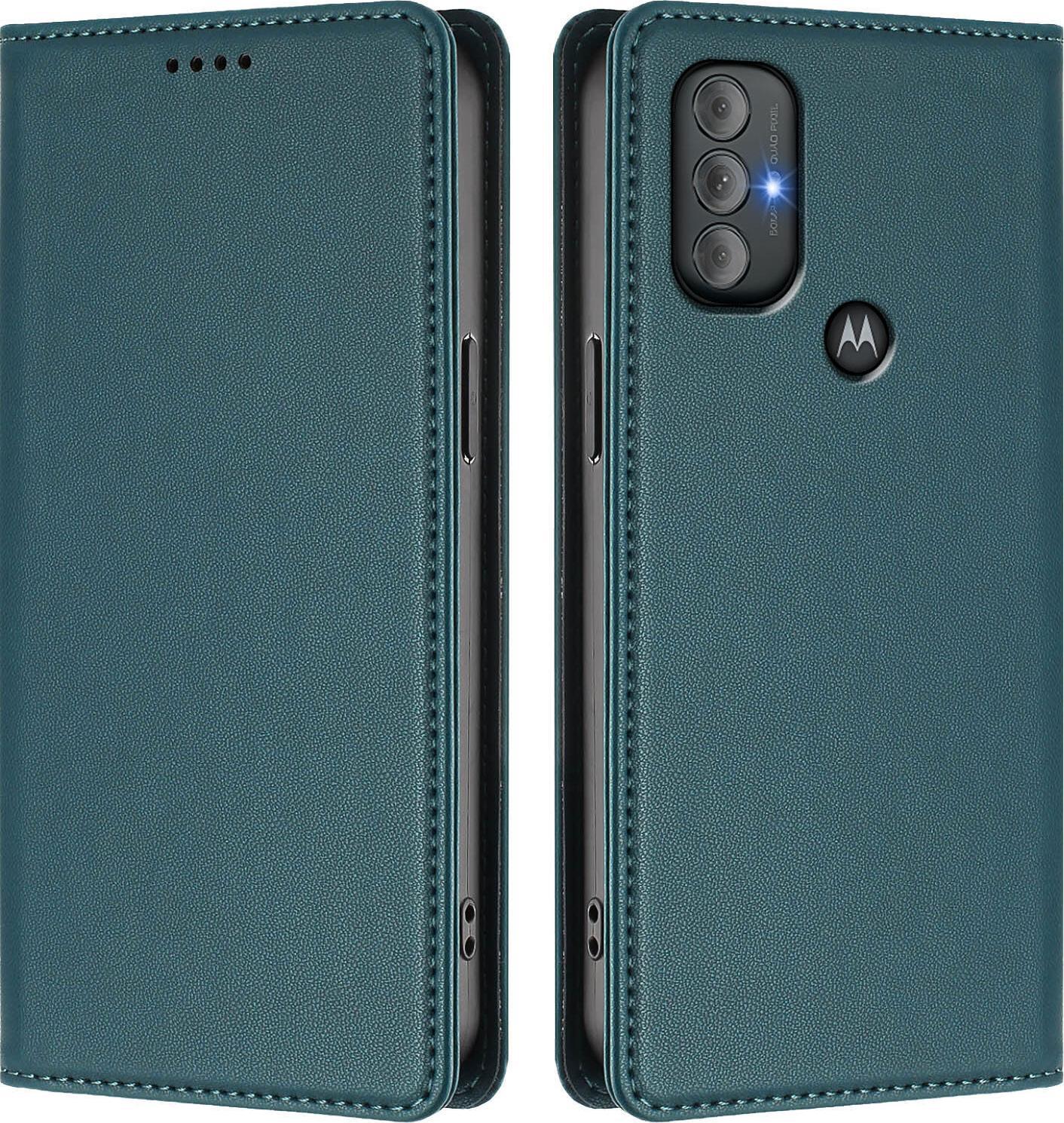 Custodia Per Motorola Moto G Power 2022, Custodia Magnetica Antiurto Con Supporto In Finto Cuoio Flip Cover Verde