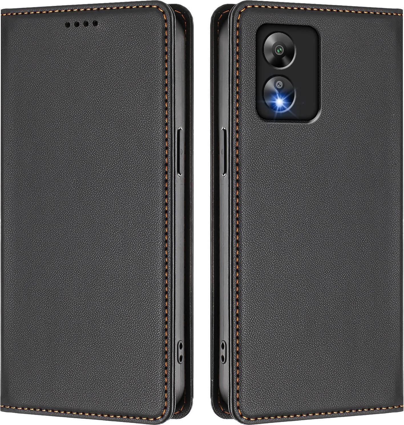 Custodia In Pelle Per Boost Mobile Celero 5G Sc, Custodia Flip Magnetica In Finto Cuoio Con Supporto Nero