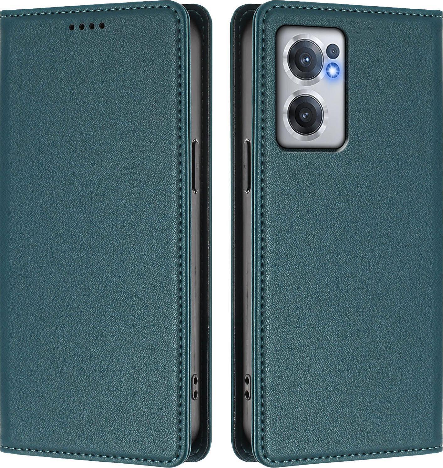 Custodia Per Telefono Cellulare Per Oneplus Nord Ce 2 5G, Flip Cover In Finto Cuoio Antiurto Custodia Magnetica Con Supporto Verde