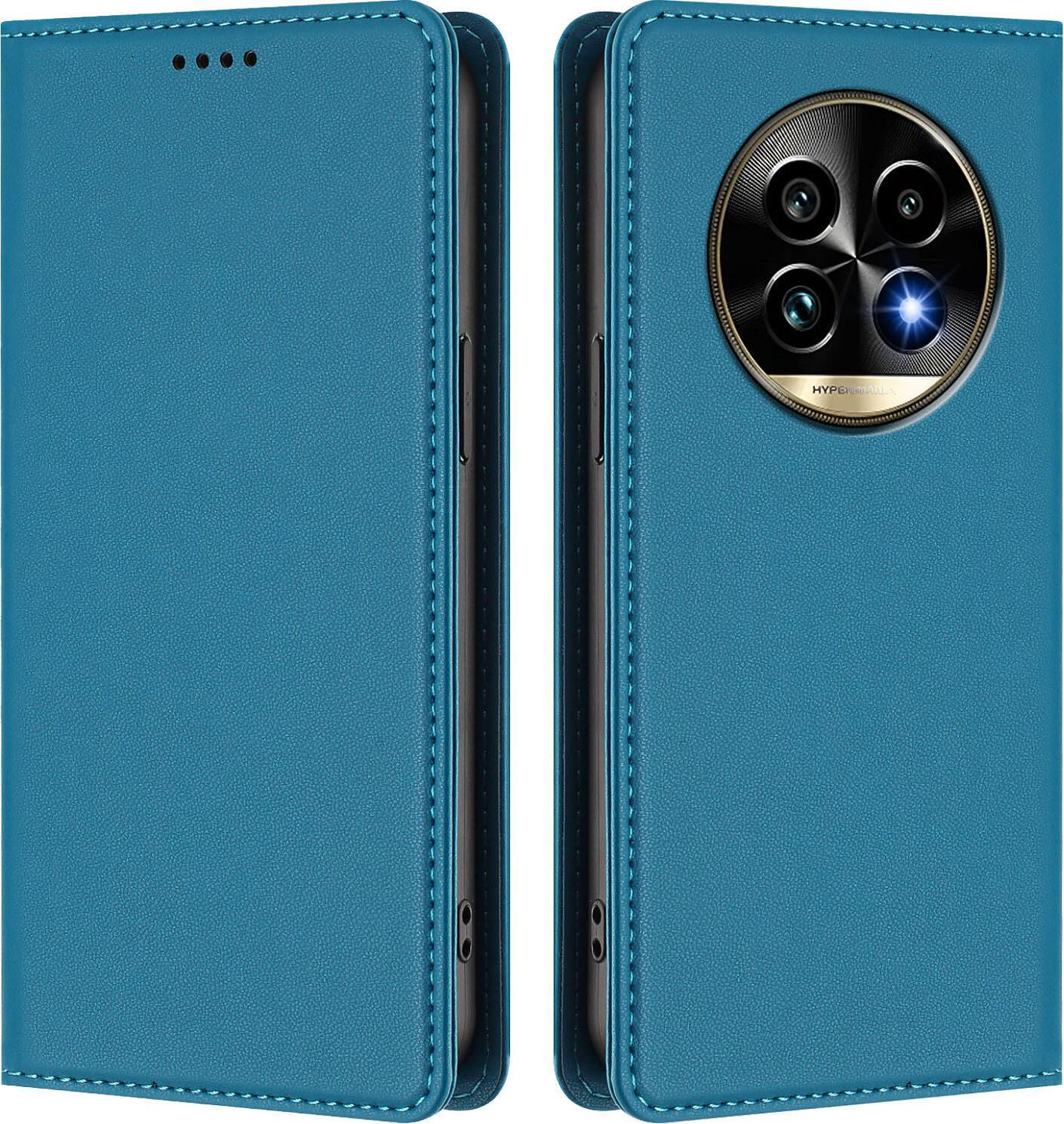 Custodia Per Telefono Cellulare Per Realme 13 Pro /Realme 13 Pro+ 5G, Flip Cover In Finto Cuoio Antiurto Magnetica Con Supporto Blu
