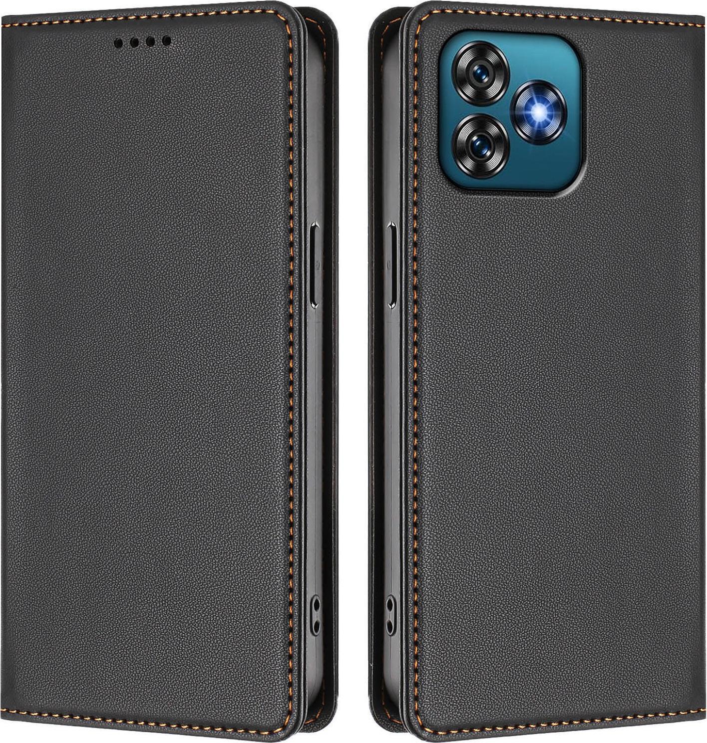 Custodia Per Oukitel C53, Custodia Magnetica Antiurto Con Supporto In Finto Cuoio Flip Cover Nero
