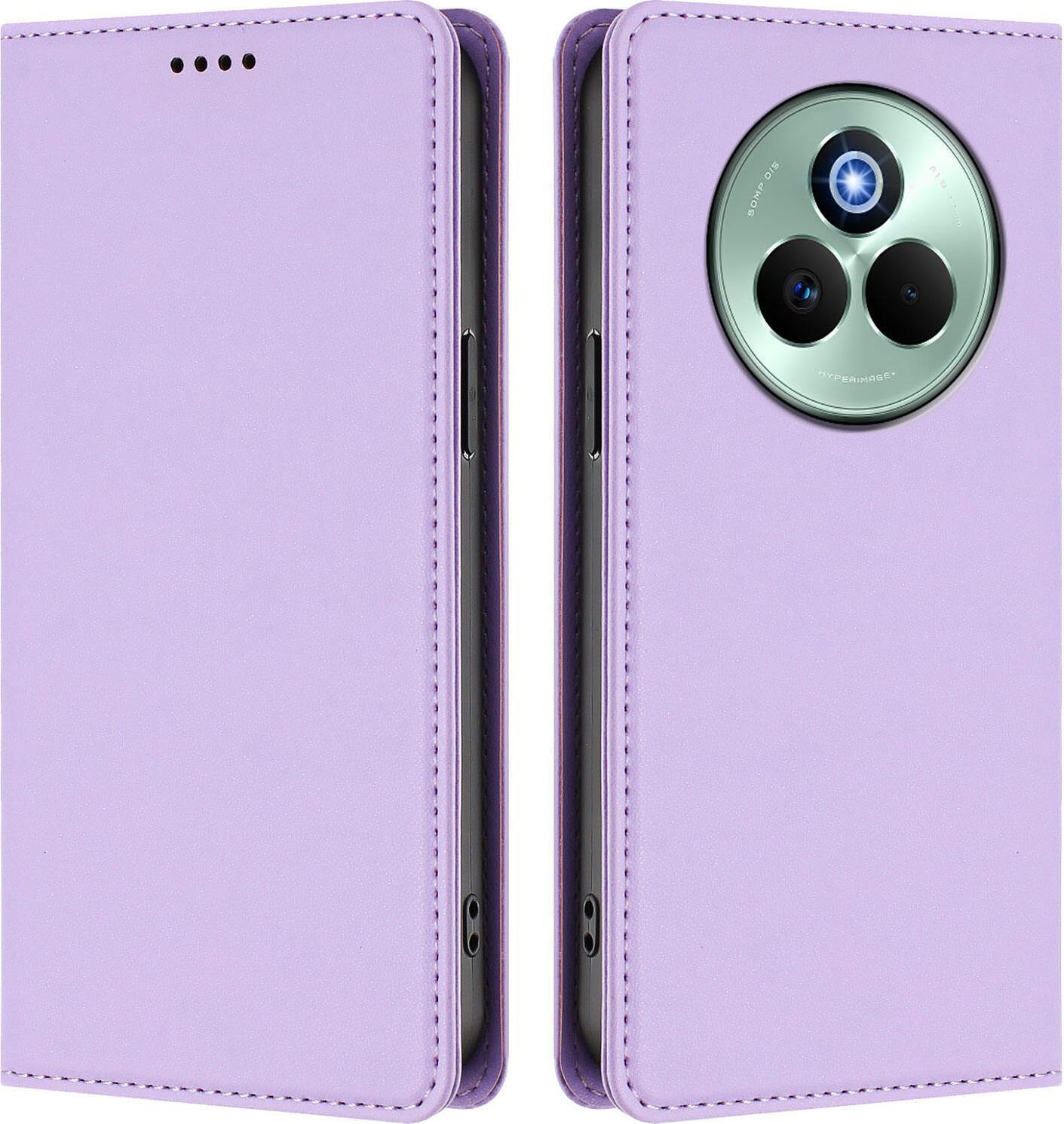 Custodia Per Telefono Cellulare Per Realme P3 Pro, Flip Cover In Finto Cuoio Antiurto Magnetica Con Supporto Viola