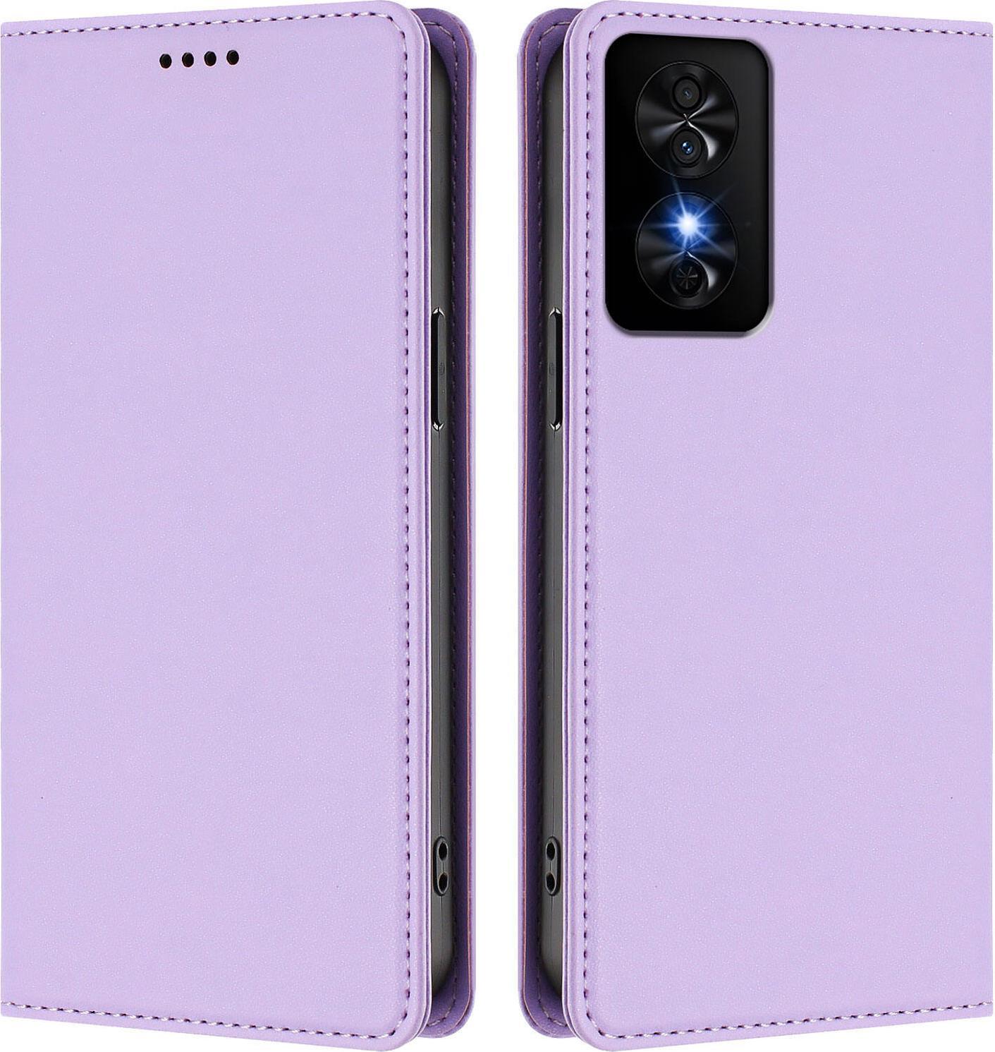 Custodia Per Cellulare Per Tcl 50 Se/Tcl 40 Nxtpaper, Flip Cover In Finto Cuoio Antiurto Magnetica Con Supporto Viola