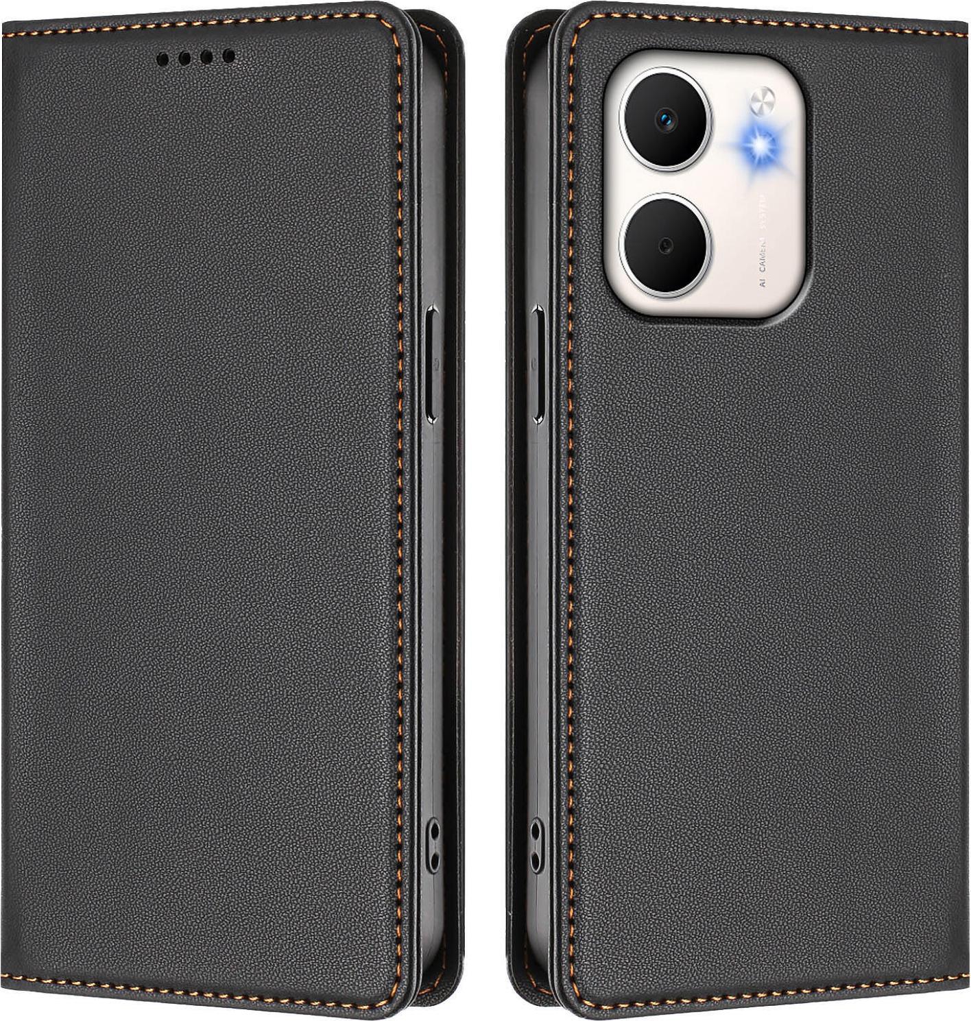 Custodia Per Telefono Cellulare Per Oppo A5X/Oppo A3 4G/Oppo A3 5G/Oppo A60, Custodia Magnetica Antiurto In Finto Cuoio Flip Cover Con Supporto Nero