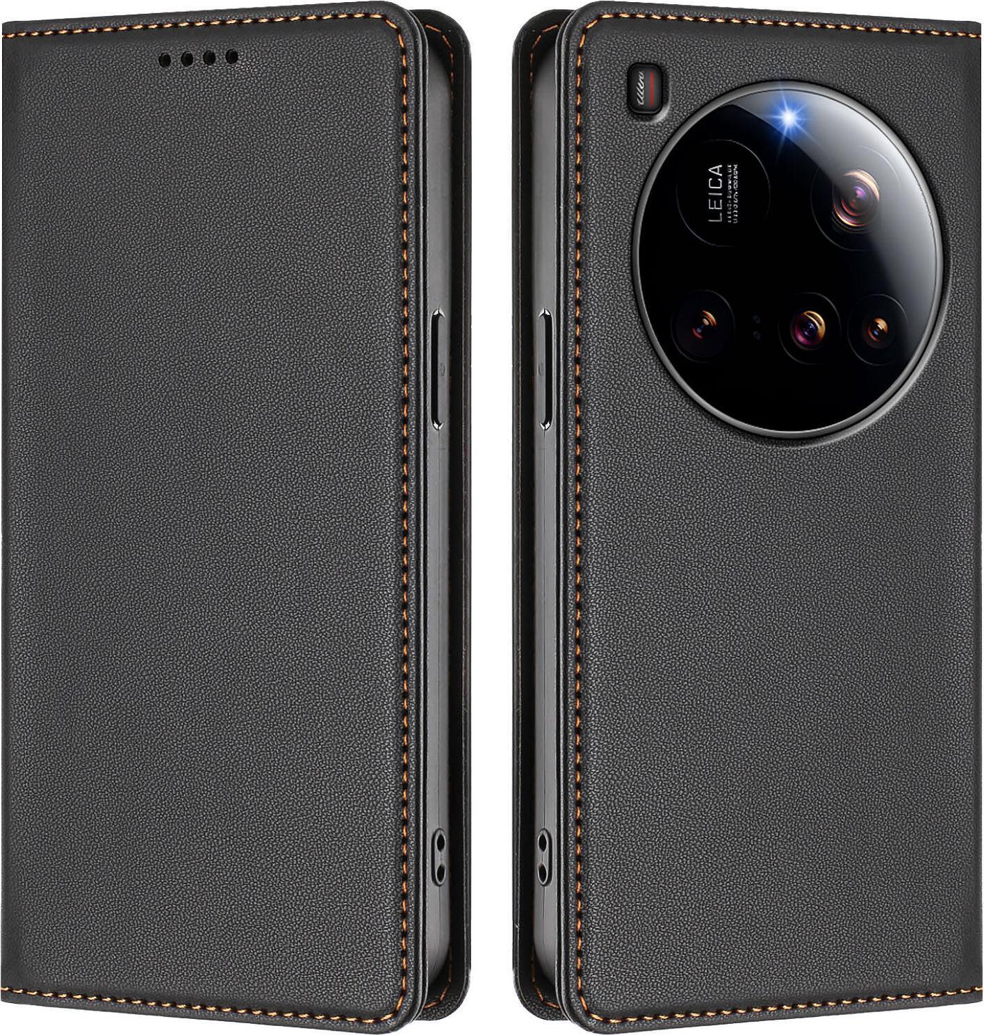 Custodia Per Telefono Cellulare Per Xiaomi 15 Ultra, Flip Cover In Finto Cuoio Antiurto Magnetica Con Supporto Nero