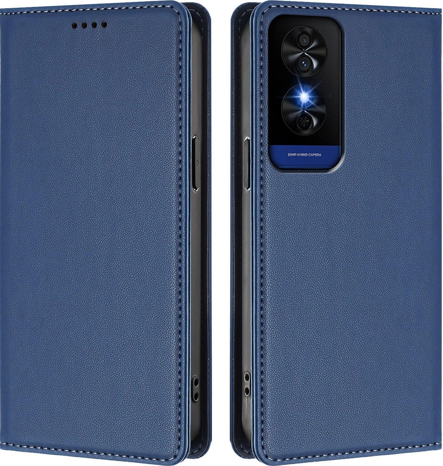 Custodia Per Cellulare Per Tcl 50 5G/TCL 50 Xe/Tcl 50 Xe Nxtpaper, Custodia Magnetica Antiurto Flip Cover In Finto Cuoio Con Supporto Blu Scuro
