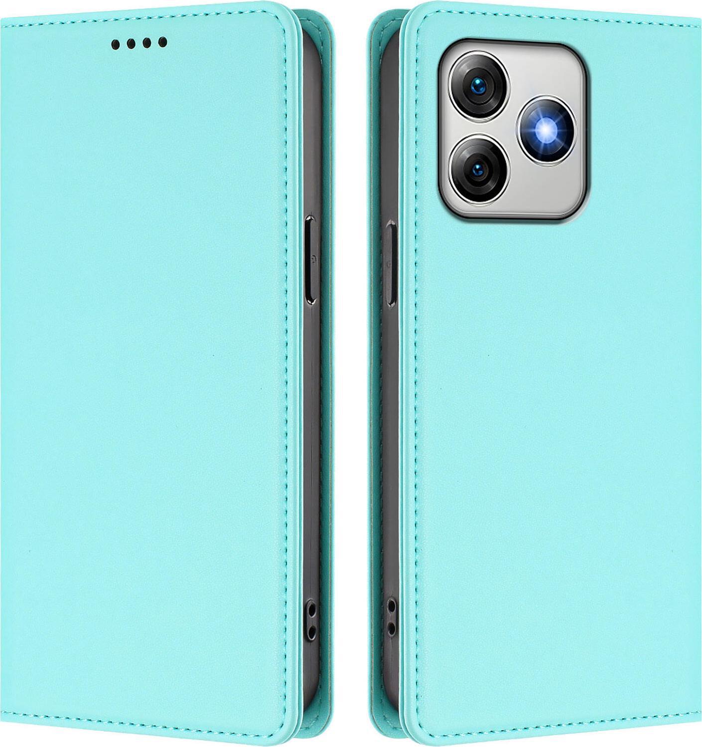 Custodia In Pelle Per Ulefone Note 18 Pro / Note 18 Ultra, Flip Case Magnetico In Finto Cuoio Con Supporto Verde Menta