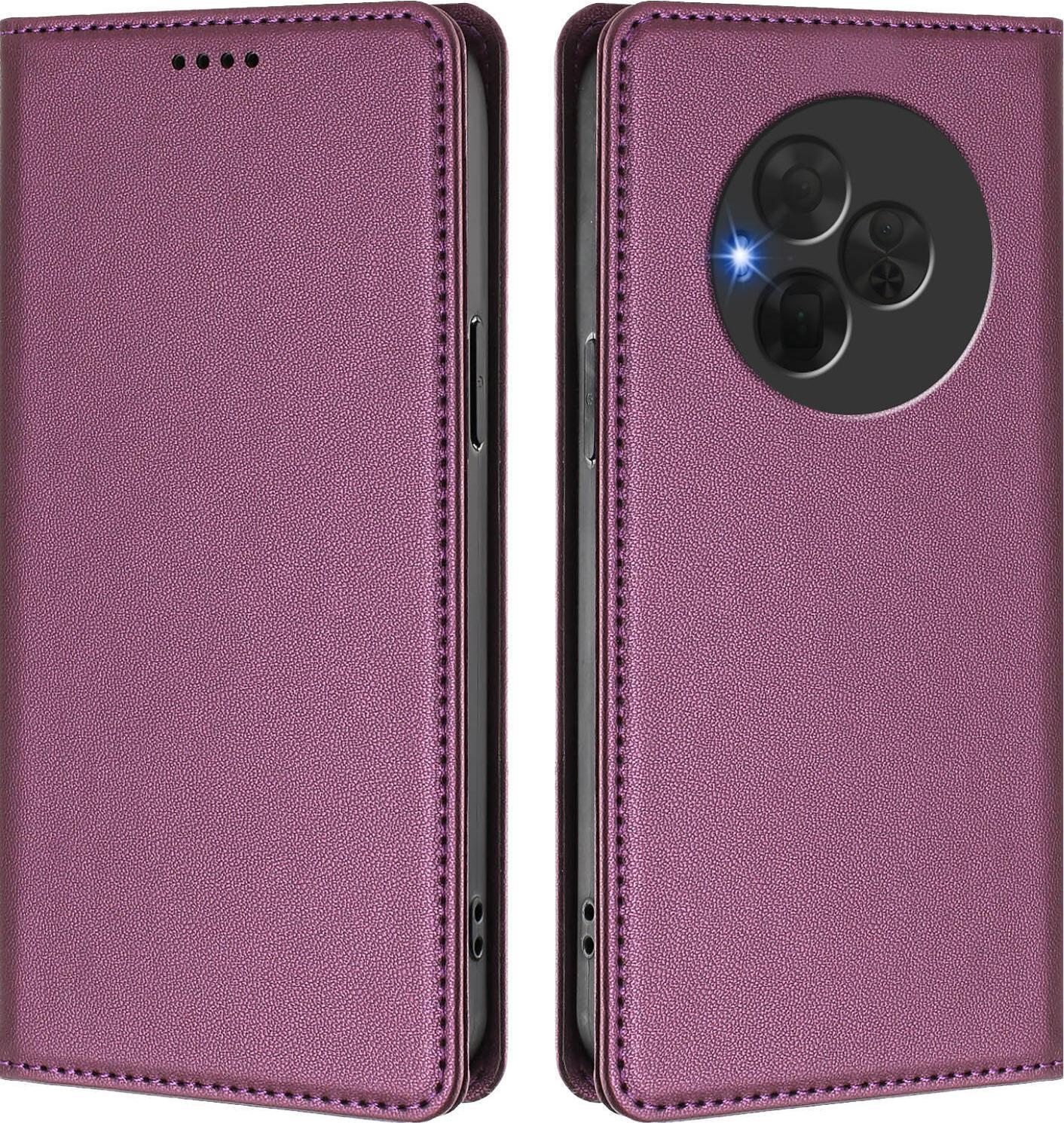 Custodia In Pelle Per Tcl Nxtpaper 60 Ultra, Custodia Flip Magnetica In Finto Cuoio Con Supporto Viola