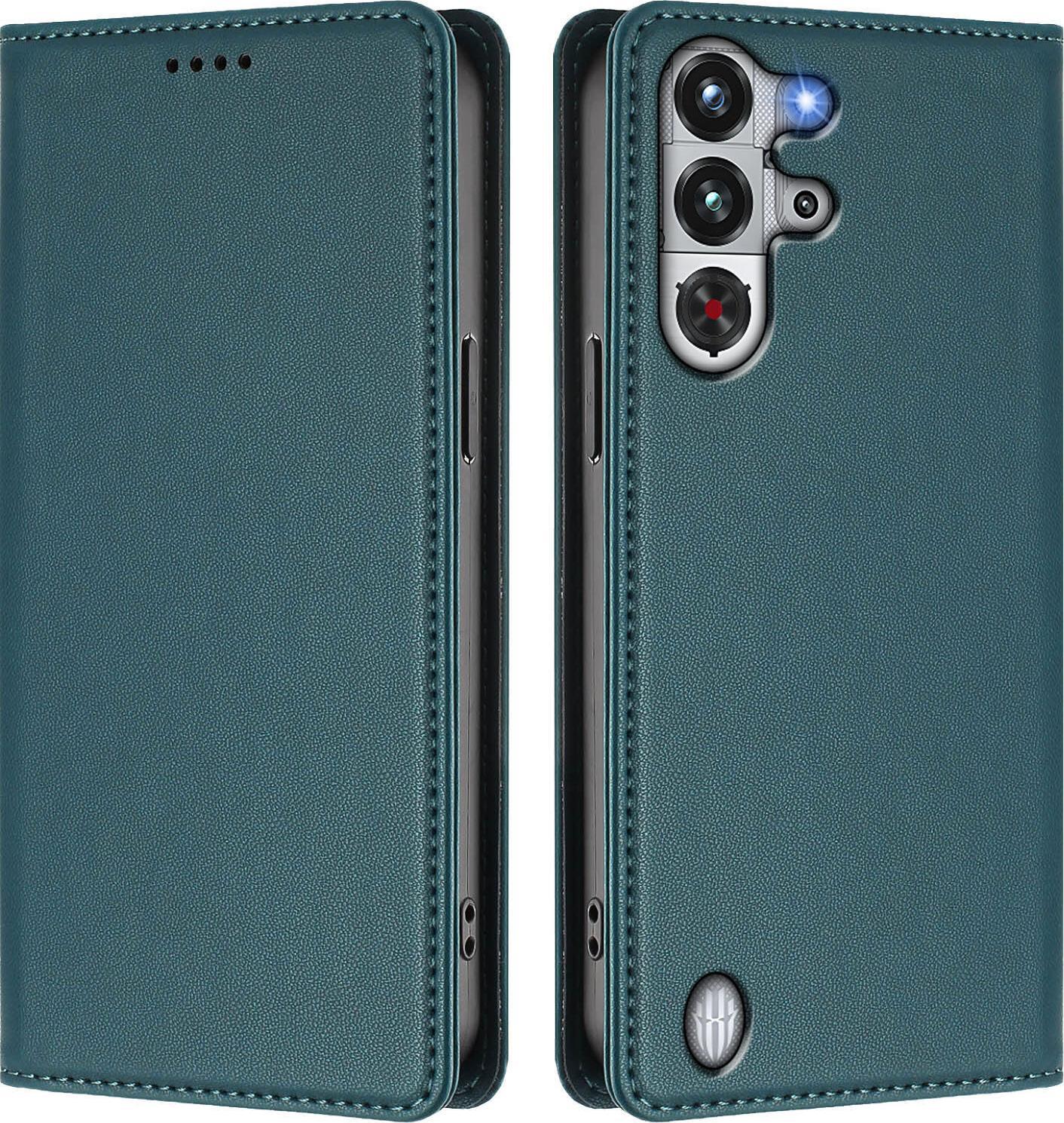 Custodia In Pelle Per Zte Nubia Redmagic 10 Pro, Custodia Magnetica In Finto Cuoio Con Supporto Verde