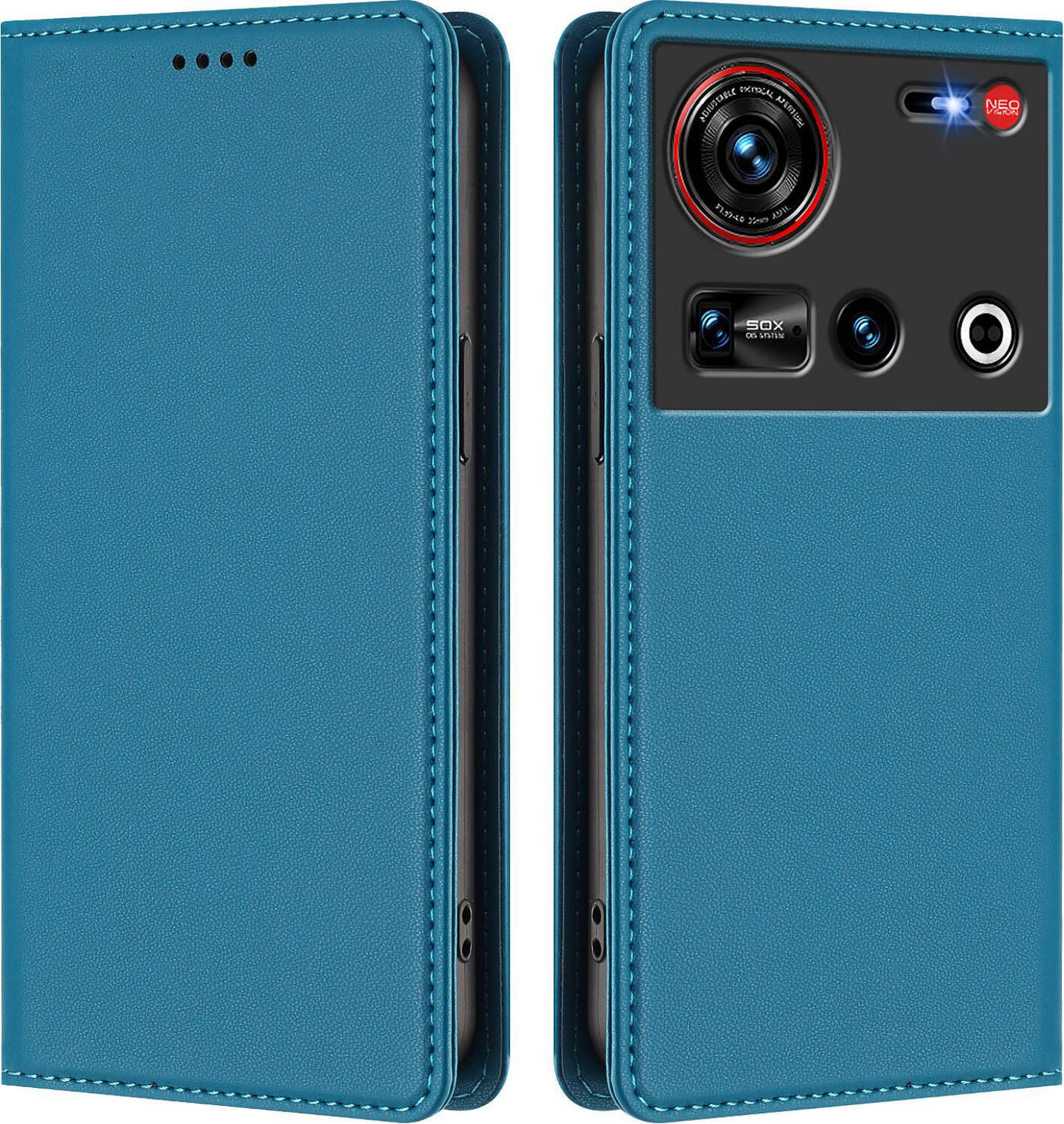 Custodia Per Telefono Cellulare Per Zte Nubia Z70 Ultra/Z70S Ultra, Flip Cover In Finto Cuoio Antiurto Magnetica Con Supporto Blu