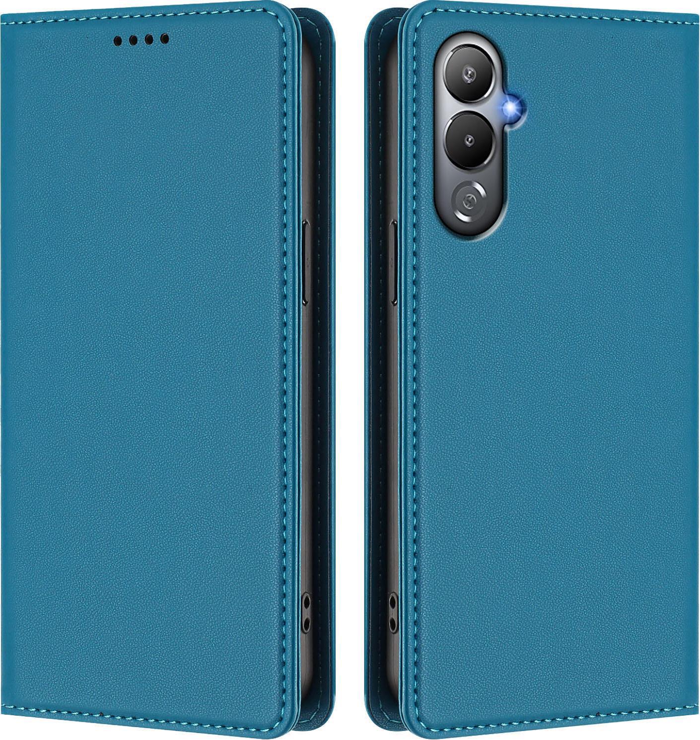 Custodia Per Tecno Pova 4, Flip Cover In Finto Cuoio Antiurto Magnetica Con Supporto Blu