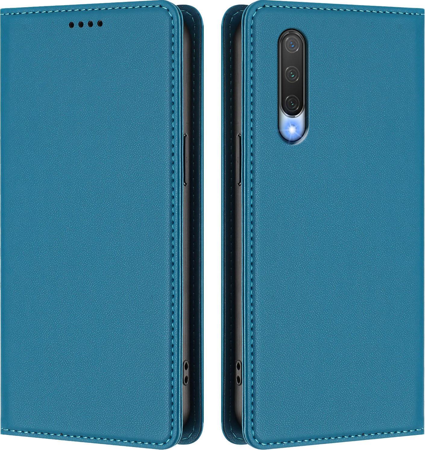 Custodia In Pelle Per Xiaomi Mi Cc9E / Mi A3, Custodia Flip Magnetica In Finto Cuoio Con Supporto Lake Blu