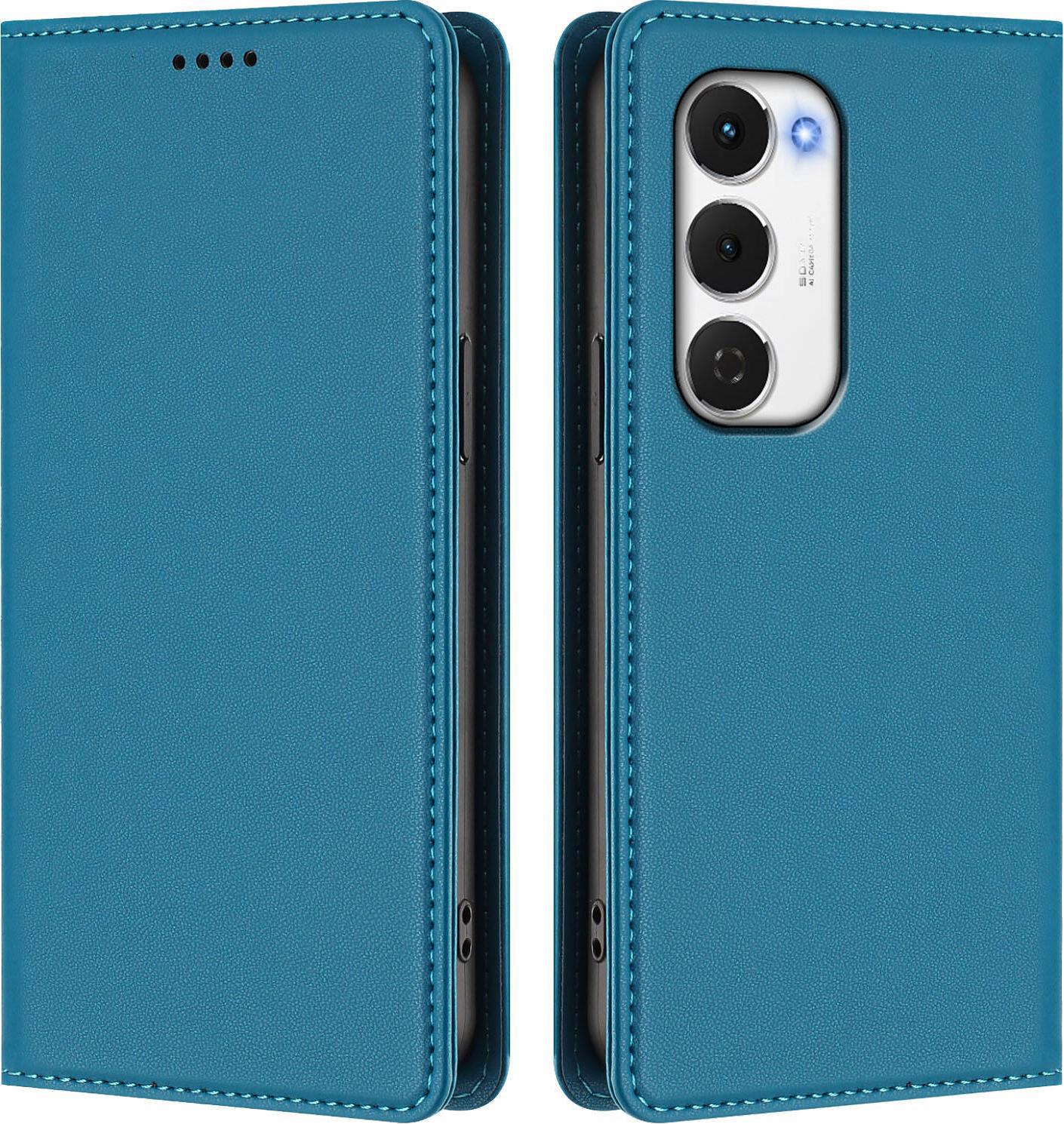 Custodia In Pelle Per Tecno Spark 40 Pro+, Custodia Flip Magnetica In Finto Cuoio Con Supporto Lake Blu