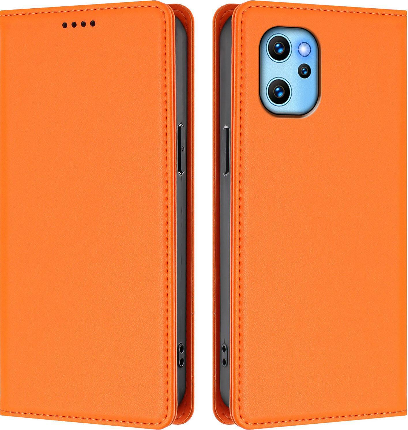 Custodia Per Cellulare Per Umidigi Power 7 Max, Flip Cover In Finto Cuoio Antiurto Magnetica Con Supporto Arancione