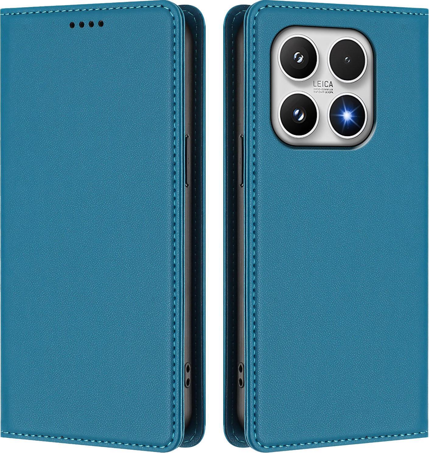 Custodia Per Xiaomi 17, Flip Cover In Finto Cuoio Antiurto E Magnetica Con Supporto Blu