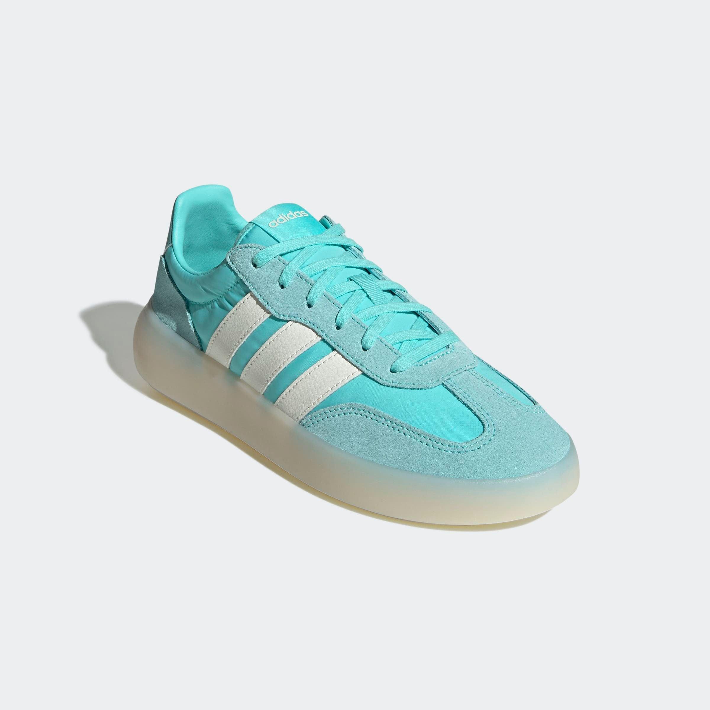 Sneaker Adidas Sportswear "Barreda Decode", Damen, Gr. 38,5, Flash Aqua, Sanftes Weiß, Mint Ton, Leder, Textil, Schuhe Sneaker, Inspiriert Vom Design Des Adidas Handball Spezial