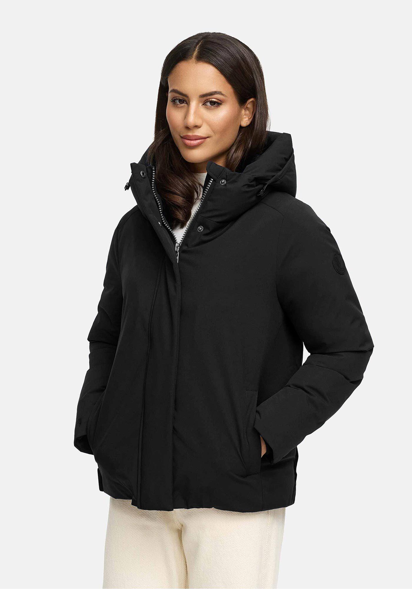 Winterjacke Marikoo "Yeminaa", Damen, Gr. L, Schwarz, Obermaterial: 100% Polyester. Futter: 100% Polyester. Wattierung: 100% Polyester. ÄRmelfutter: 100% Polyester, Jacken Winterjacke, Warm FüR Den Winter - Hinten LäNger Geschnitten