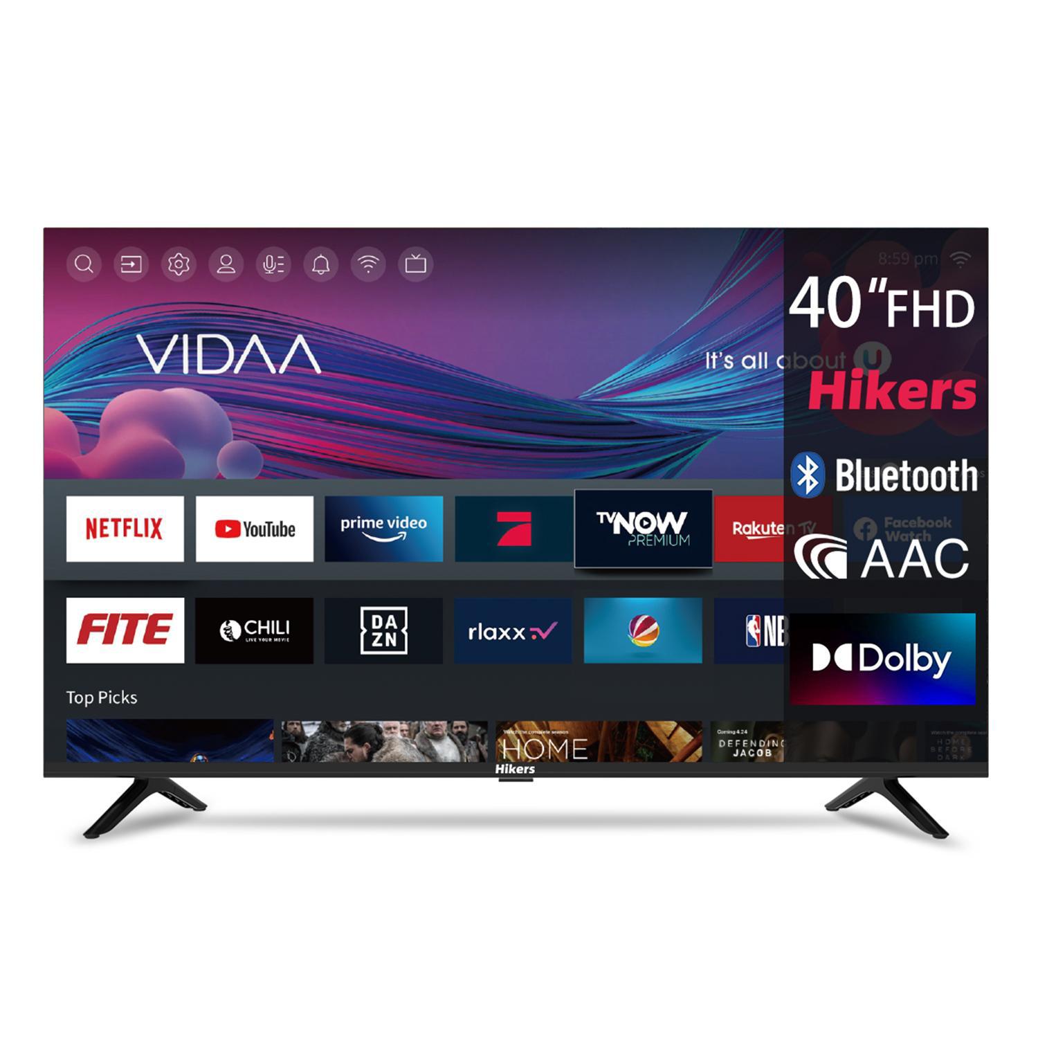 Hikers 40Z1 Televisore Smart Tv - 40 Pollici Schermo Fhd 1920*1080 Risoluzione Android Compatibile Dolby Atmos Audio Qualità - Nero
