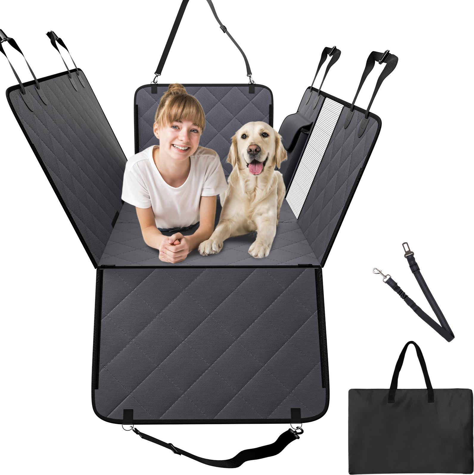 Vevor Amaca Per Cani Con Estensione Del Sedile Posteriore, Coprisedile Auto Impermeabile Per Cani Con Parte Inferiore Rigida Per Il Sedile Posteriore, 137,2 X 61 Cm, Supporta 180 Kg, Con Finestra A Rete E Borsa Per Riporla