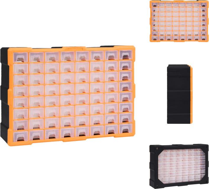 Vidaxl Organizzatore Multi-Cassetto Con 64 Cassetti 52X16X37,5 Cm - Cassette Per Attrezzi