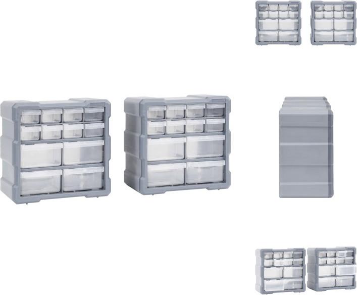 Vidaxl Organizzatore Multi-Cassetto 2 Pezzi 12 Cassetti 26,5X16X26 Cm - Cassette Per Attrezzi