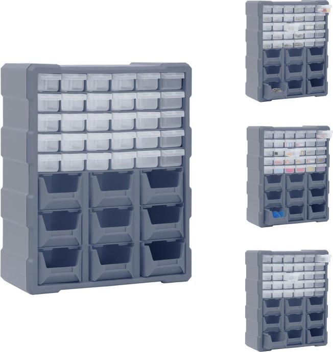 Vidaxl Organizzatore Multi-Cassetto Con 39 Cassetti 38X16X47 Cm - Cassette Per Attrezzi