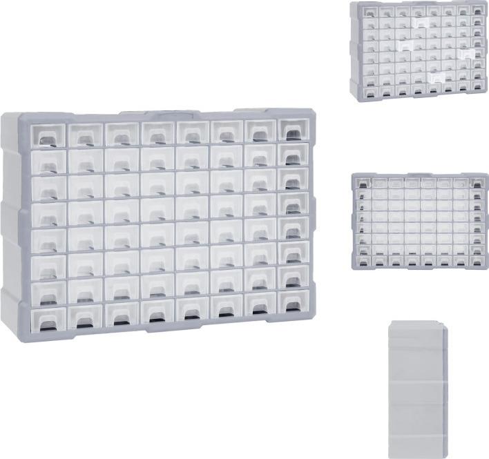 Vidaxl Organizzatore Multi-Cassetto Con 64 Cassetti 52X16X37,5 Cm - Cassette Per Attrezzi